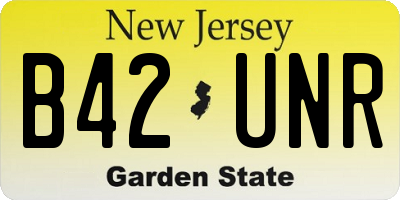 NJ license plate B42UNR