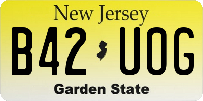 NJ license plate B42UOG
