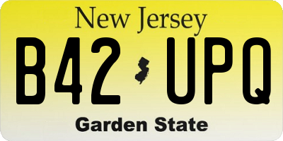 NJ license plate B42UPQ