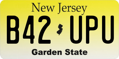 NJ license plate B42UPU