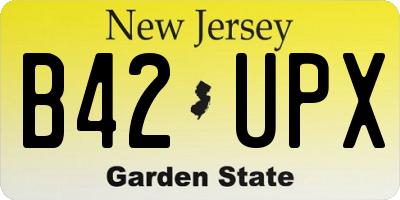 NJ license plate B42UPX