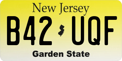 NJ license plate B42UQF