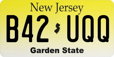 NJ license plate B42UQQ