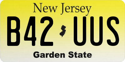 NJ license plate B42UUS