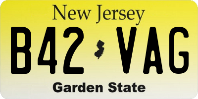 NJ license plate B42VAG