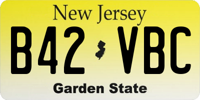 NJ license plate B42VBC