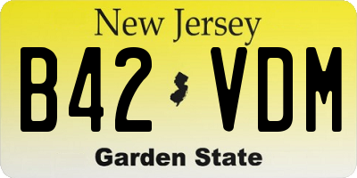 NJ license plate B42VDM
