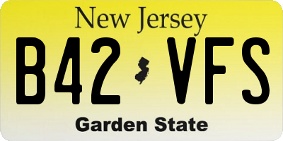 NJ license plate B42VFS