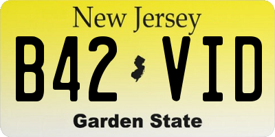 NJ license plate B42VID