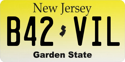 NJ license plate B42VIL