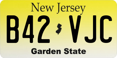 NJ license plate B42VJC