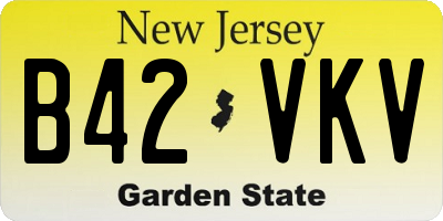 NJ license plate B42VKV
