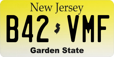 NJ license plate B42VMF