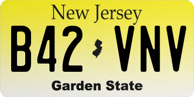NJ license plate B42VNV