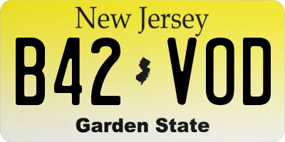 NJ license plate B42VOD