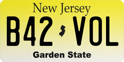 NJ license plate B42VOL