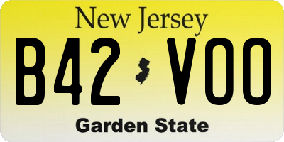 NJ license plate B42VOO