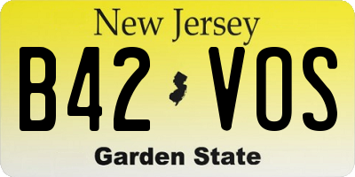 NJ license plate B42VOS