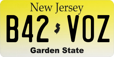 NJ license plate B42VOZ
