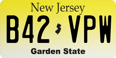 NJ license plate B42VPW