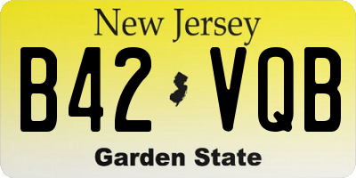 NJ license plate B42VQB
