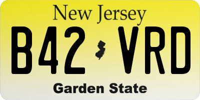 NJ license plate B42VRD