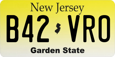 NJ license plate B42VRO