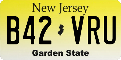 NJ license plate B42VRU