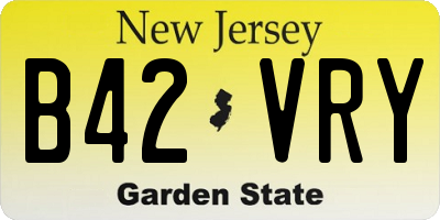 NJ license plate B42VRY