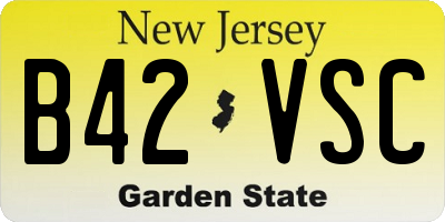NJ license plate B42VSC