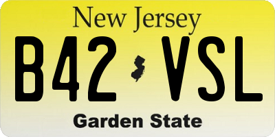NJ license plate B42VSL