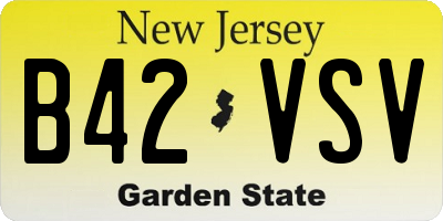 NJ license plate B42VSV