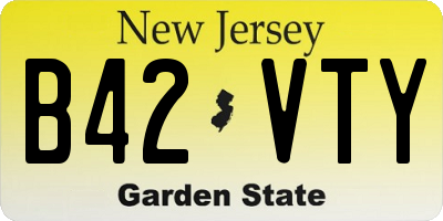 NJ license plate B42VTY