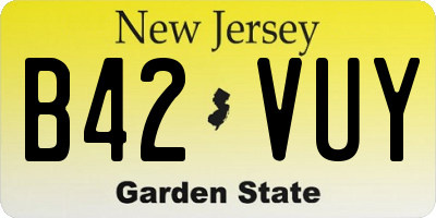 NJ license plate B42VUY
