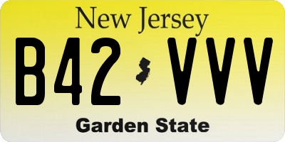 NJ license plate B42VVV
