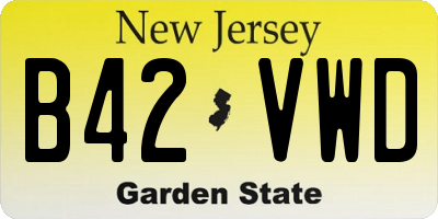 NJ license plate B42VWD
