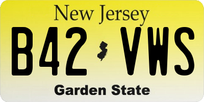 NJ license plate B42VWS