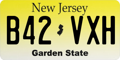 NJ license plate B42VXH
