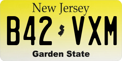 NJ license plate B42VXM