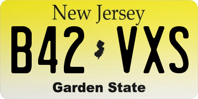 NJ license plate B42VXS
