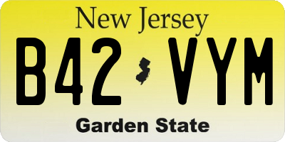 NJ license plate B42VYM