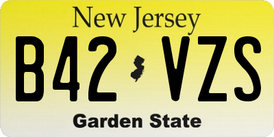 NJ license plate B42VZS