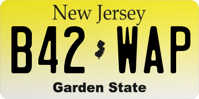 NJ license plate B42WAP