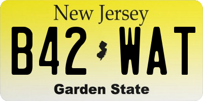 NJ license plate B42WAT