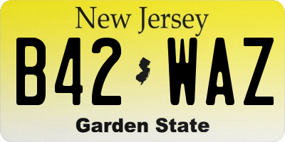 NJ license plate B42WAZ