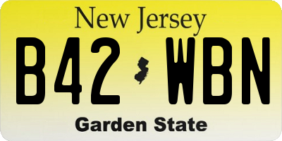NJ license plate B42WBN