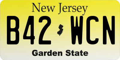 NJ license plate B42WCN