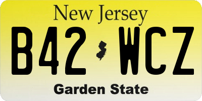 NJ license plate B42WCZ