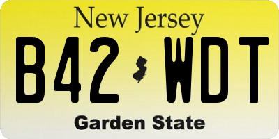 NJ license plate B42WDT