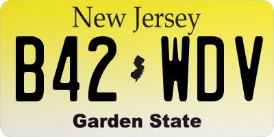 NJ license plate B42WDV